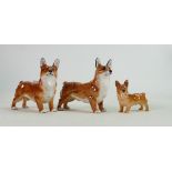 Three Royal Doulton Corgi Dog Figures(3):