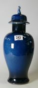 Deep Blue Glazed Chinese Style Temple Jar: height 38cm