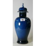 Deep Blue Glazed Chinese Style Temple Jar: height 38cm