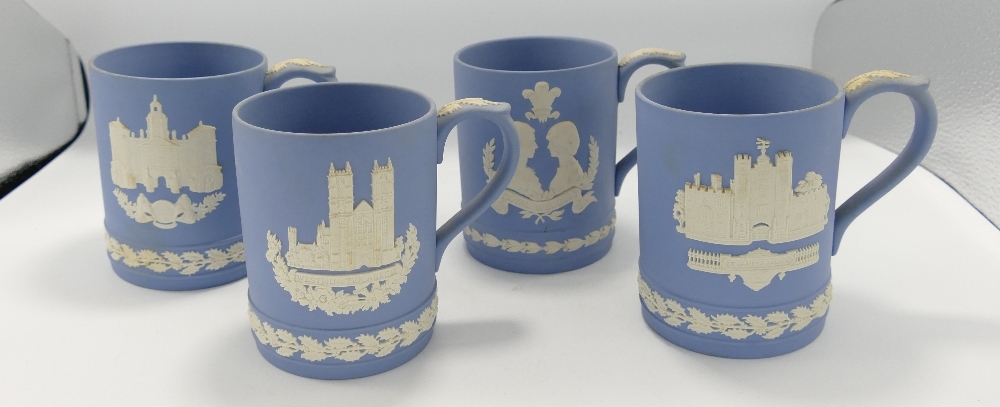 Four Wedgwood Commemorative Tankards: two marked seconds(4)