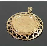 9ct gold St George pendant in ornate mount 2.7g: