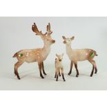 Beswick Stag family group: stag standing, doe and fawn.