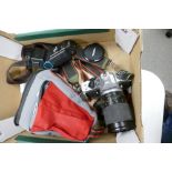 Pentax ME Super 35mm Film Camera: fitted with Super Ozeck II Auto Zoom Mc 1:3.5-5.5 f=28- 100 lens &