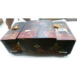 Japanese Distressed Lacquer Jewelry Case: length 36cm