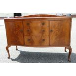 Serpentine Fronted Mahogany Side board: