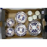 Sutherland blue and gilt tea and dinner ware: to include cake plates, cups, saucers, side plates ( 1