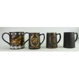 A collection of Wedgwood Black Basalt Tankards to include: Seconds American Bicentennial Loving Cup,