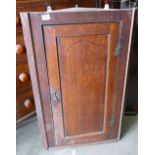 Victorian Oak Corner Cupboard: height 101cm and 68 width at widest point