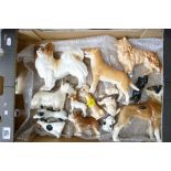 Tray lot of thirteen dog figures: To include - 6 x Sylvac (I love bones figure restored),