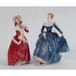 Two Royal Doulton figures Fragrance & Christmas Morn: HN2334 & HN1992 (2)