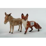 Berswick larger standing fox and donkey: Fox measures 23 cm wide. (2)