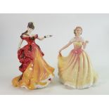 Royal Doutlon Lady Figures: Belle HN3703 & Deborah HN3644(2)
