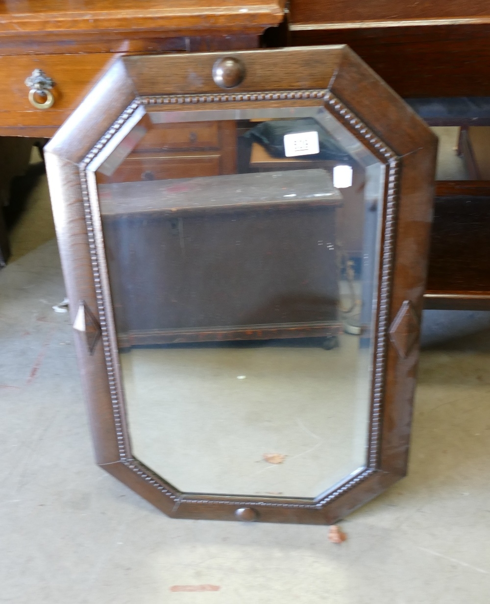 1930's Oak Framed Wall Mirror: - Image 2 of 2