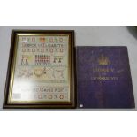 Framed Commemorative Sampler: together with Royal Souvenir Book(2)