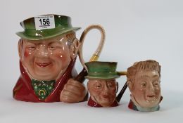 Large Beswick Tony Weller & 2 others: Together with smaller Beswick Pecksniff & Micawber (3)