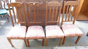 Set of 4 Arts & Crafts Style Dinning Chairs: