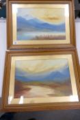 Two Gilt Framed Oil on Board Landscapes: frame size 48 x 63cm