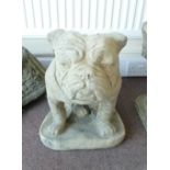 Devonshire Stone model of seated Bulldog, h40cm: