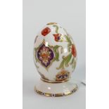 Royal Crown Derby hand decorated Egg with stand ITALY: Gold stopper.