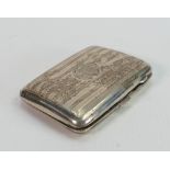 Hallmarked silver cigarette case: weight 78g.