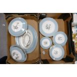 A collection of Royal Doulton Rose Elegans patterned dinnerware to include: tureens, platters,