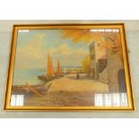 Large Mid Century W Richter Southern Sun titled Framed Print: 66cm x 87cm