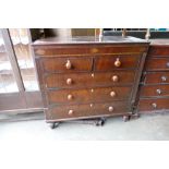 Edwardian Mahogany Inlaid Chest of 2 over 3 drawers: length 121cm, height 117cm and depth 52cm