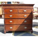 Edwardian Mahogany Chest of 2 over 3 drawers: length 120, depth 56 and height 115cm
