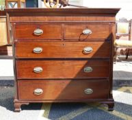 Edwardian Mahogany Chest of 2 over 3 drawers: length 120, depth 56 and height 115cm