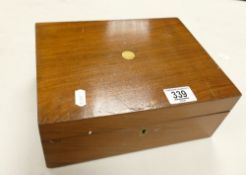Edwardian Writing Slope / Box: with fitted leather interior, length 26cm, height 10.5cm, depth 20cm