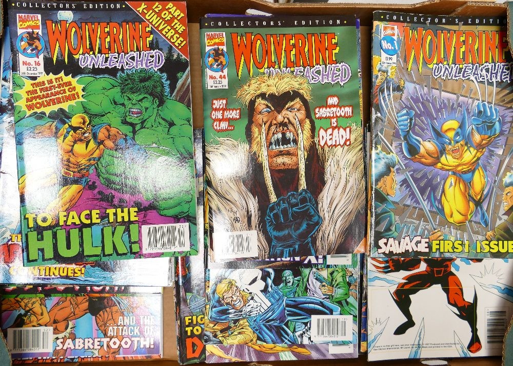 A collection of Marvel Comics Wolverine Unleashed Comics including volumes 1-31, 36 -41 & 44-49