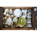 Tray lot inc Mintons Coffee set Carlton ware etc: Includes Indian Tree pattern coffee mug set,