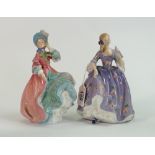 Two Royal Doulton larger size lady figures: Spring Morning HN1922 & Nicola HN2839. (2)