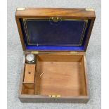 Victorian Brass Bound Writing Box: with fitted internals, length 30cm