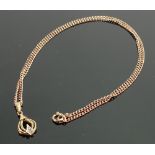 9ct yellow gold pendant and 9ct rose gold chain: Gross weight 3.6g, length of chain 42cm.