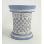 Wedgwood Tri-colour dice flower vase: impressed date 1976, h13.25cm