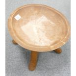 Hard wood footed bowl: Diameter 37cm
