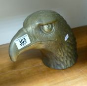 Very Large Brass Eagles Head: no internal fitting and possibly part of much larger item, height 20cm
