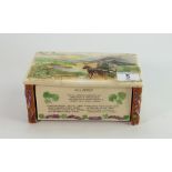 Crown Devon Feildings Musical Cigarette Box: Killarney hairline noted to lid, length 21cm