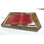 Mahogany Edwardian Writing Slope / Box: with fitted leather interior, length 30cm, height 15cm,