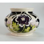 Moorcroft Penny Black Vase: trail 15-10-19, designer Vicky Lovatt, height 10cm