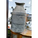 Antique Steel Milk Churn: marked A A C Co Ltd, height 52cm