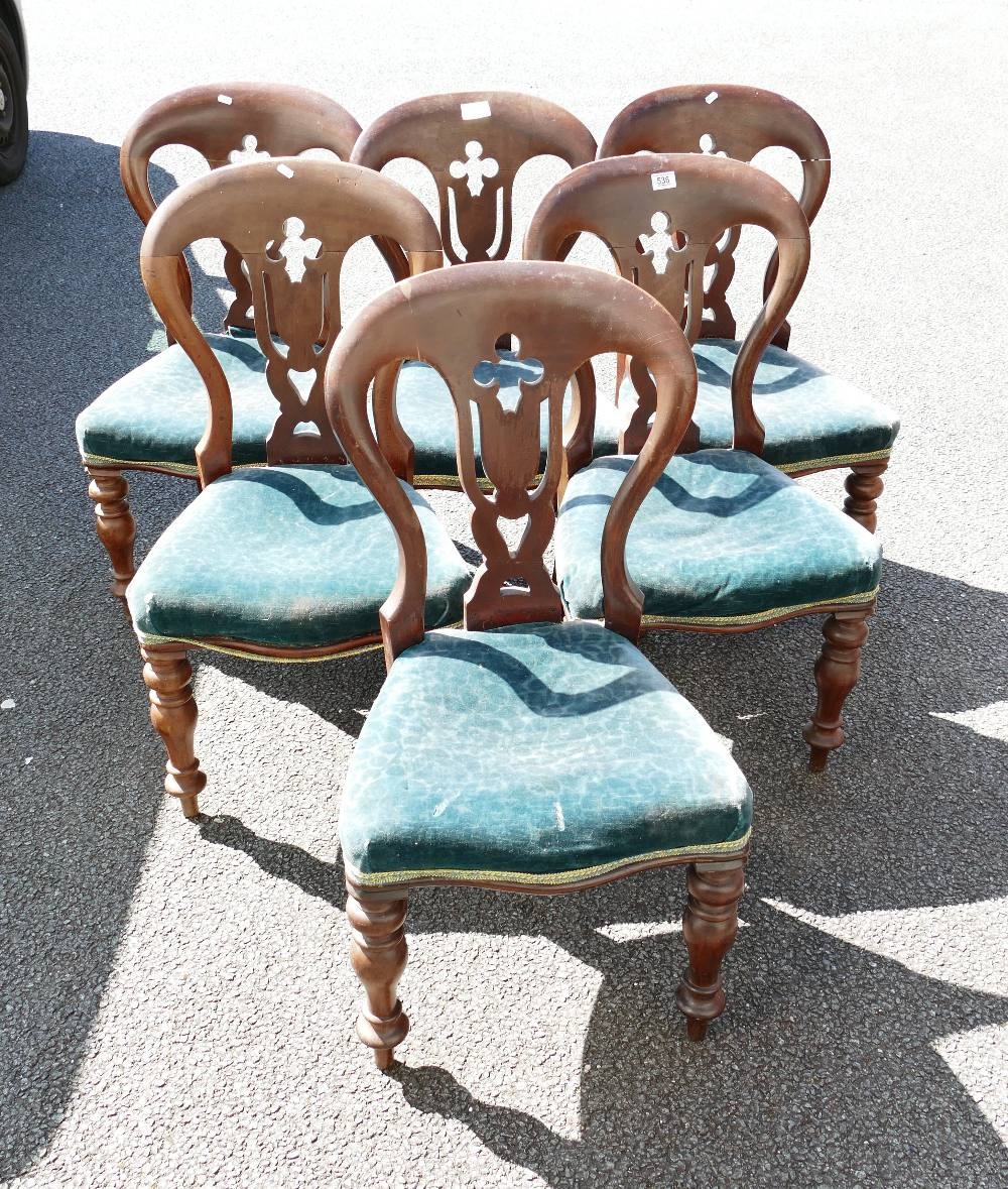 Set of Six Mahogany Balloon Back Chairs: