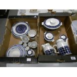 A collection of Royal Doulton Tangier patterned Ironstone dinner ware to include: casserole dish,