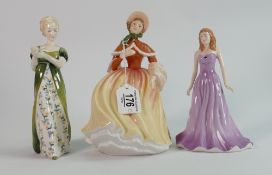 Three Royal Doulton figures Amethyst Autumn & Veneta: Autumn HN5323, Veneta no number but is