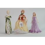 Three Royal Doulton figures Amethyst Autumn & Veneta: Autumn HN5323, Veneta no number but is