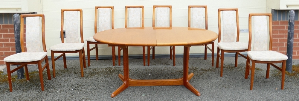 Schou Andersen Denmark dining room table and eight chairs: Believed to be designed by Kai - Image 2 of 2