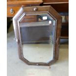 1930's Oak Framed Wall Mirror:
