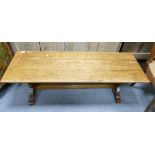 Oblong oak coffee table: Measuring 122 cm x 44 cm x 38 cm high appx.