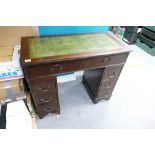 Small Modern 2 Drawer Leather topped desk: